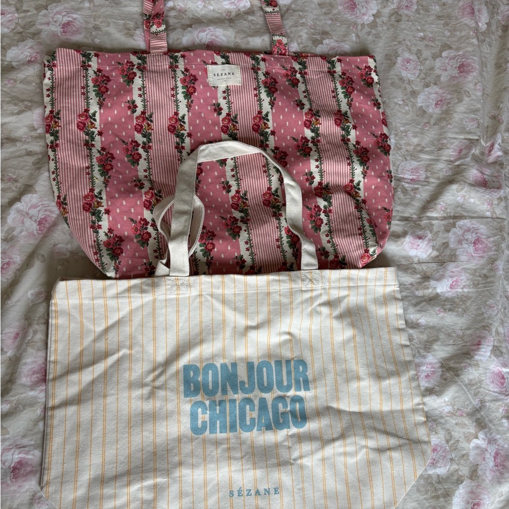 Pink Floral Tote Bag
